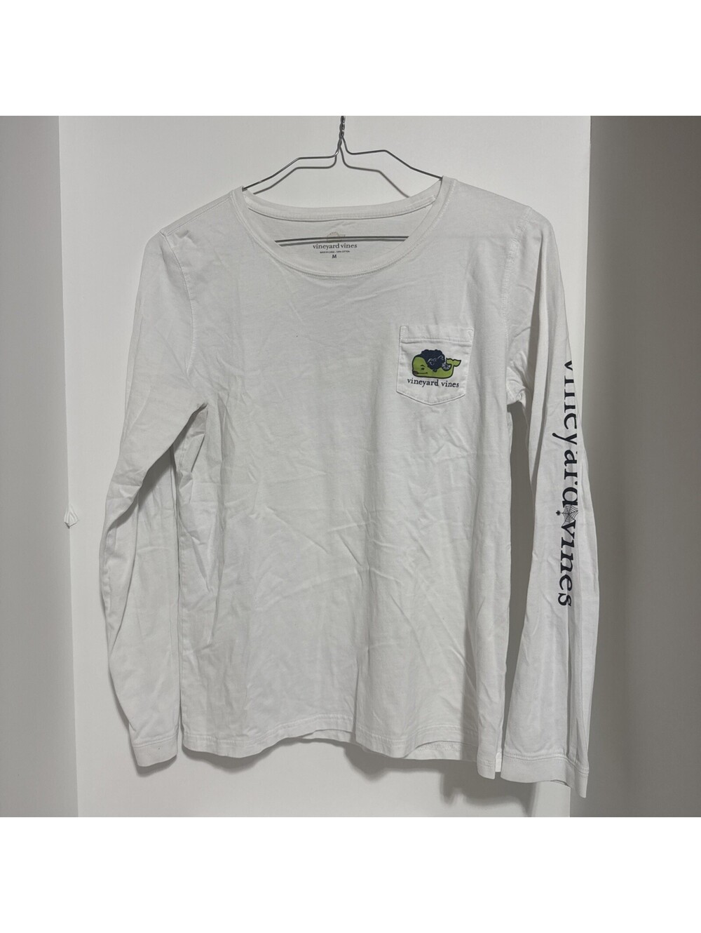 Vineyard Vines Bride Of Frankenstein Whale Pocket Tee Long Sleeve Adult M CL7